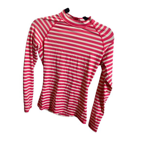 J.Crew Womens Red/White Striped Long Sleeve Rash Guard Size M - Picture 1 of 4